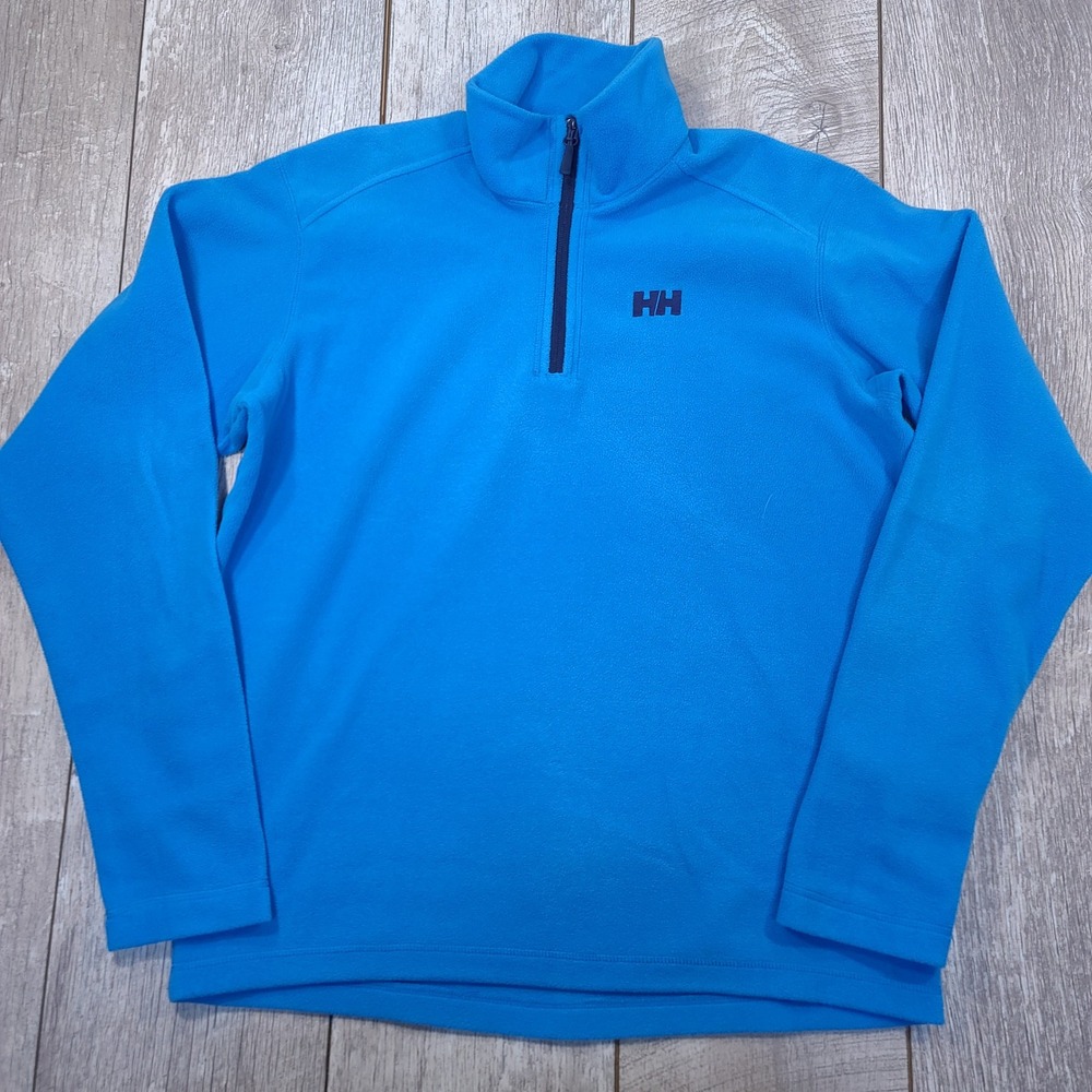Helly Hansen Fleece Pullover Mens Large Blue Polartec Quarter Zip Daybreaker